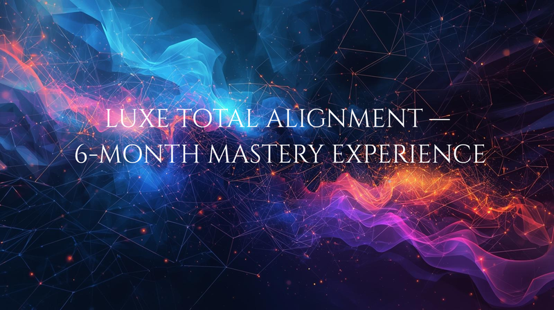 Neon abstract design with text overlay on a dark background